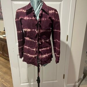 Pamela McCoy Deep Tye dye Suede Purple Jacket